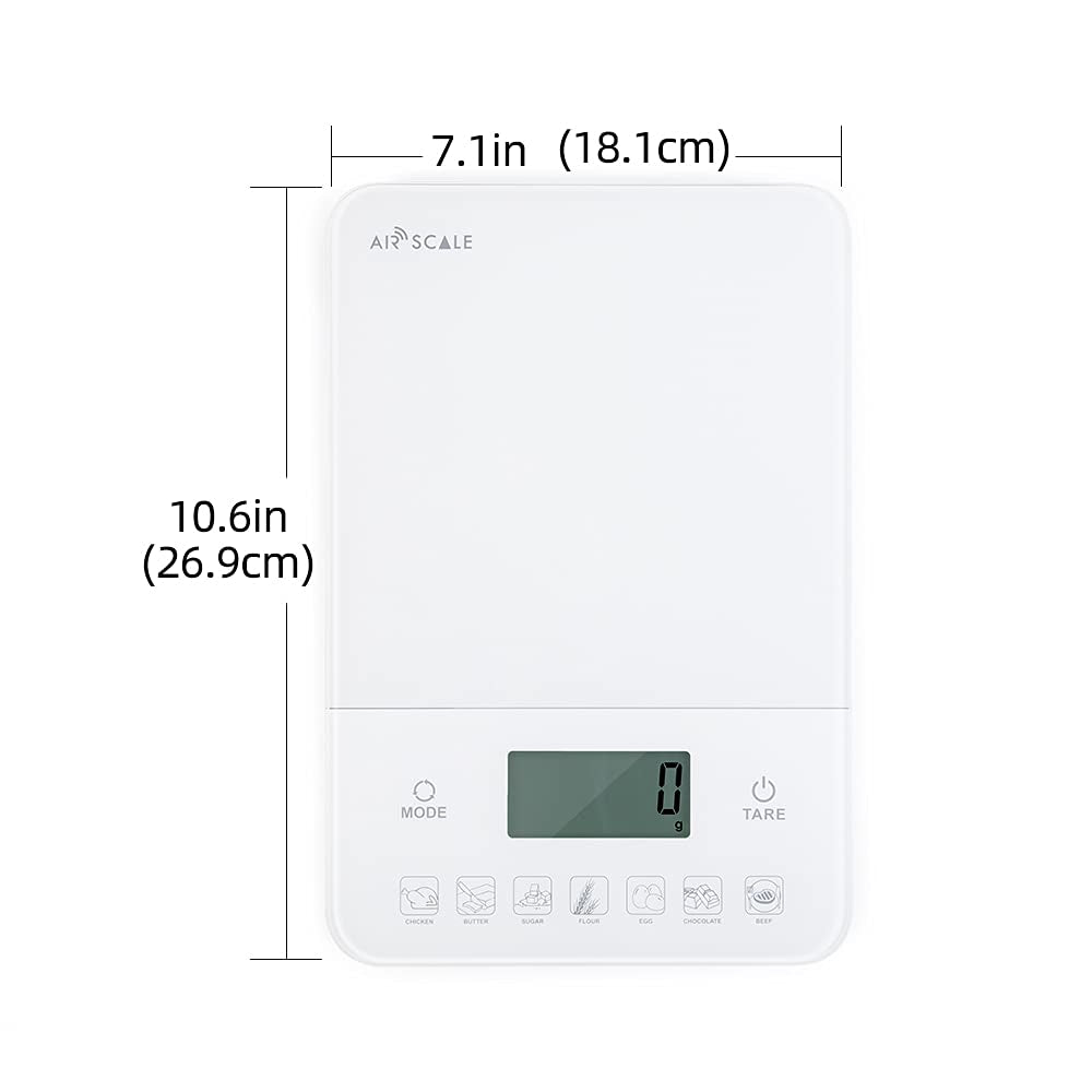Airscale 1G Precision Multifunction Digital Calorie Food Kitchen Scale, Digital Kitchen Scale Nutrition Portions Easy Automatic Calorie Large Capacity with 10Kg 22Lb 1G/0.05Oz/1Ml